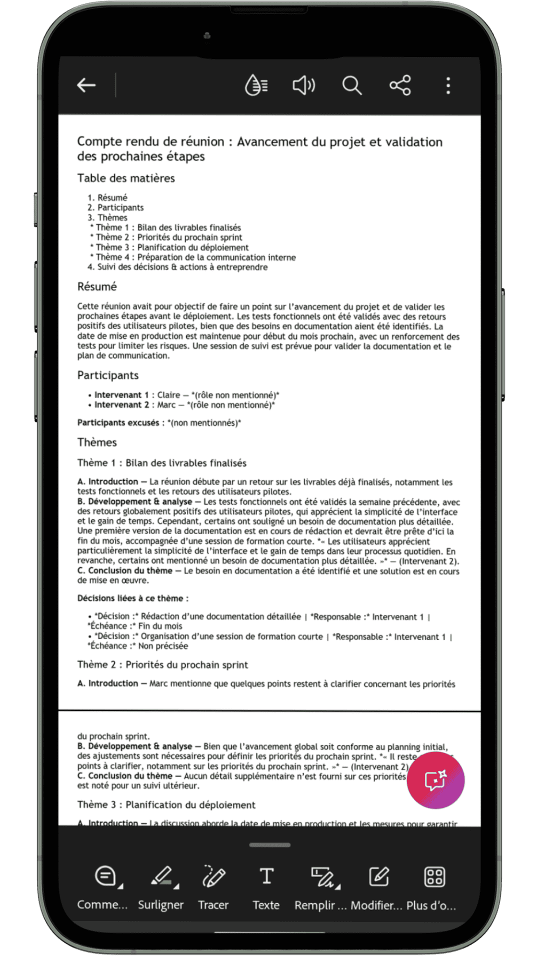 Exemple de compte rendu