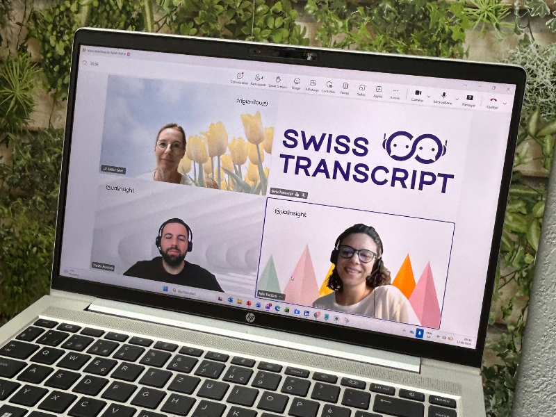 Le bot Swiss Transcript dans une réunion Teams avec l'équipe